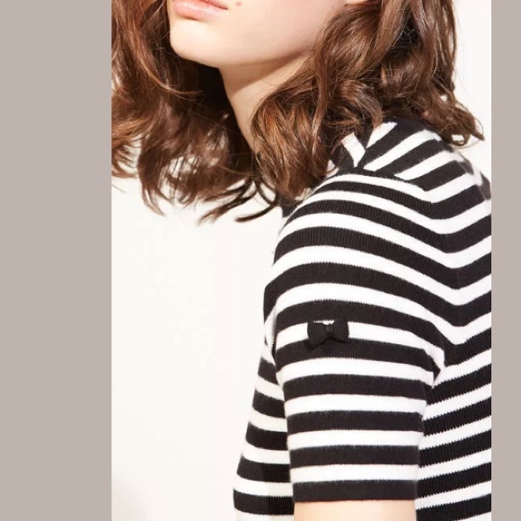 CLAUDIE PIERLOT MING SWEATER Striped Mockneck - Picture 4 of 6